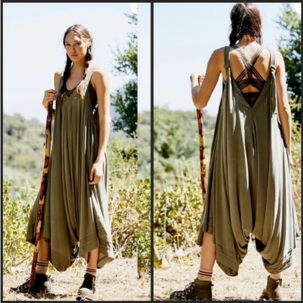 Free People Seven Stars onesie Olive Green size Small